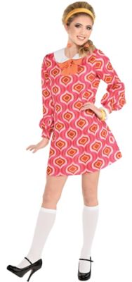 Pink ☀ Orange 60s Mod Dress for Adults ...